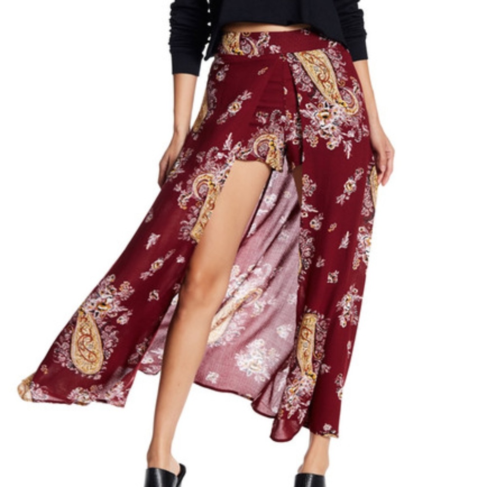 HP❤️New! Love, Fire Walk Through Floral Maxi Skirt